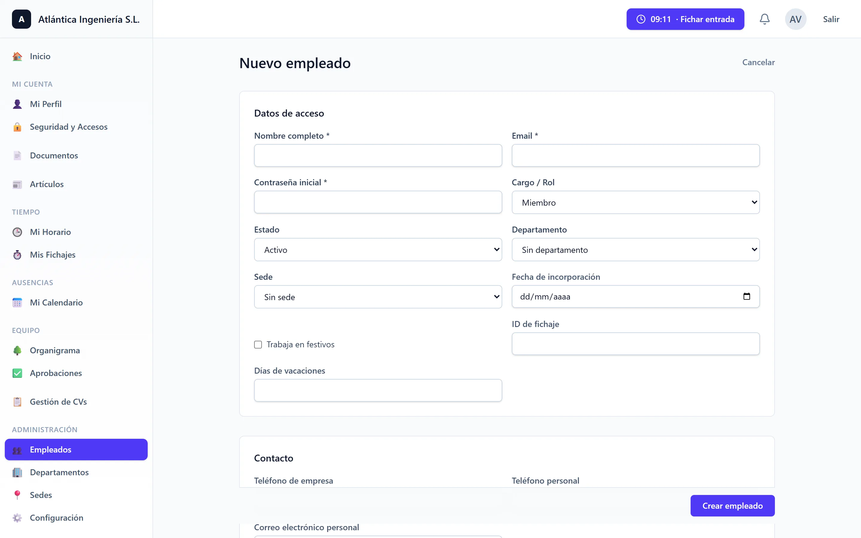 Ficha de empleado